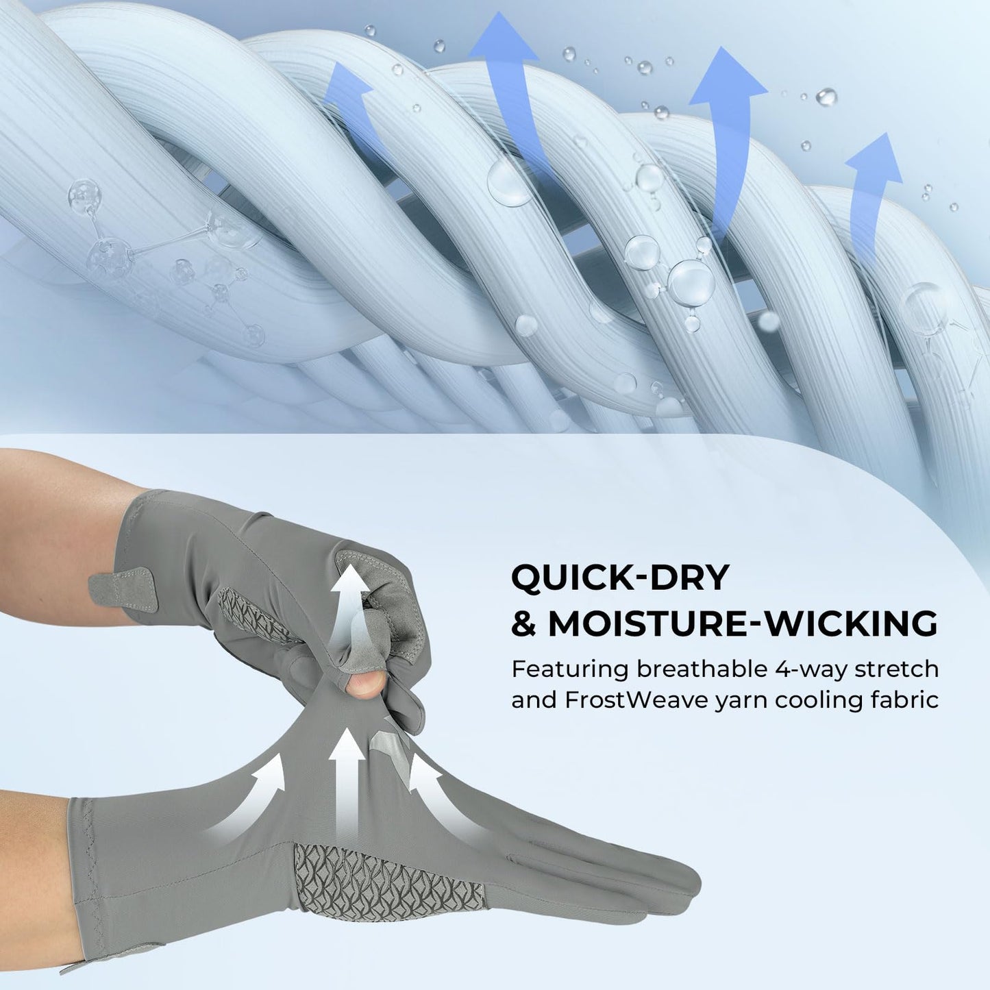 KastKing Sol Armis Pro UPF50+ Fishing Gloves -Quick-Dry,Full Finger UV Protection Gloves Sun Protection Gloves Men Women for Outdoor,Hunting
