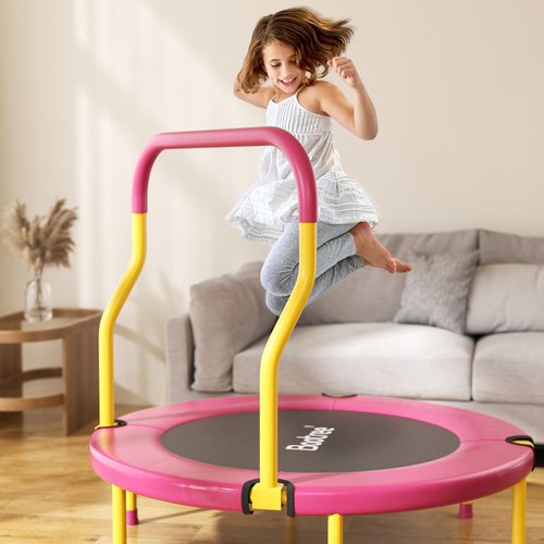Baotree 36 Inch Mini Trampoline for Kids, Indoor Outdoor Trampoline with Foam Handle, Max. Load 220 lb, Rebounder Trampoline for Toddlers, Birthday Gift for 1-6 Years Children, Boys Girls for Fun