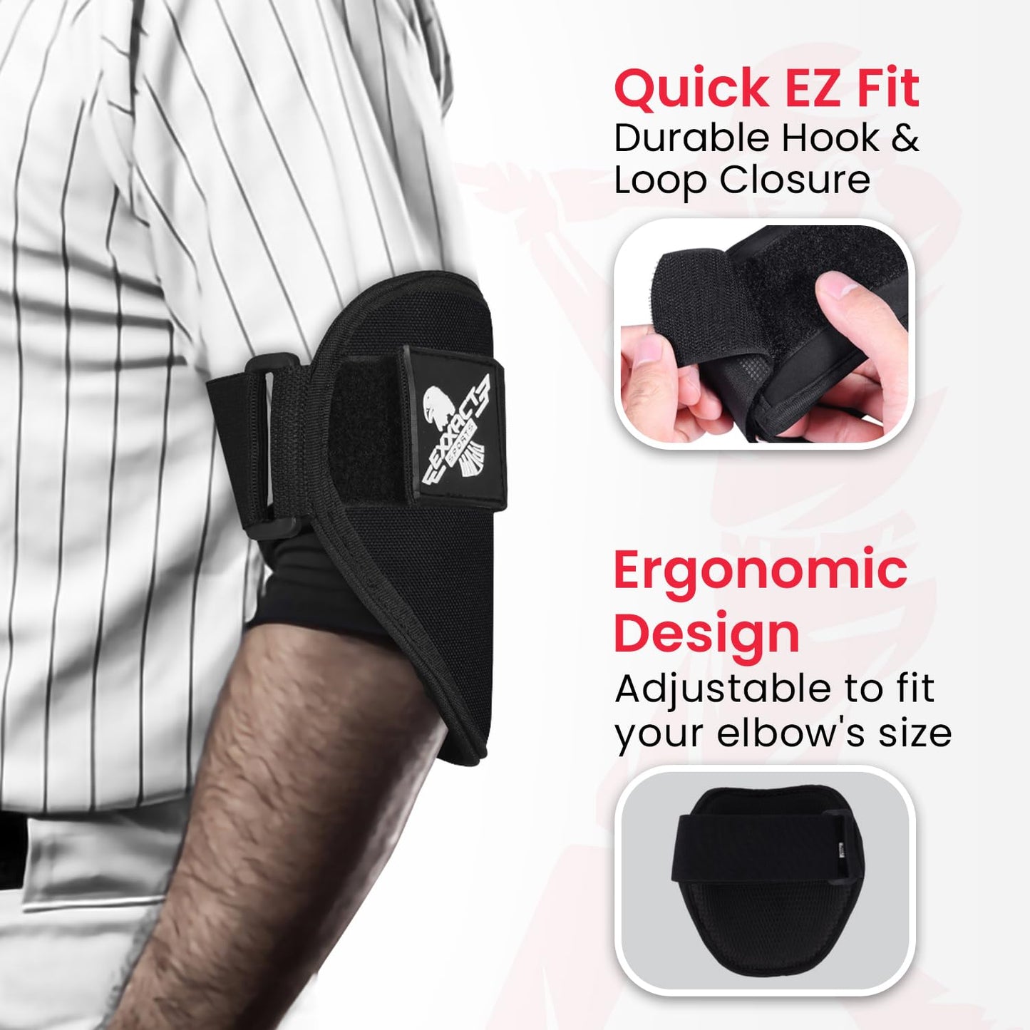 Exxact Sports Baseball Elbow Guard Youth & Adult, Flexible Batters Softball Elbow Guard Baseball with Adjustable Strap