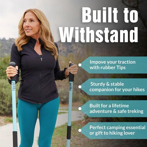 Walking Sticks for Women & Men - 2 Lightweight PVC Trekking Poles with Carrying Case - Ideal for Hiking, Fitness, and Outdoor Adventures (2.2lbs)