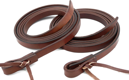 Jeereal Leather Split Reins, Heavy Oil Weighted,Broken in,Supple Ranch Reins for Western Horse ProTack, 5/8" x 7'