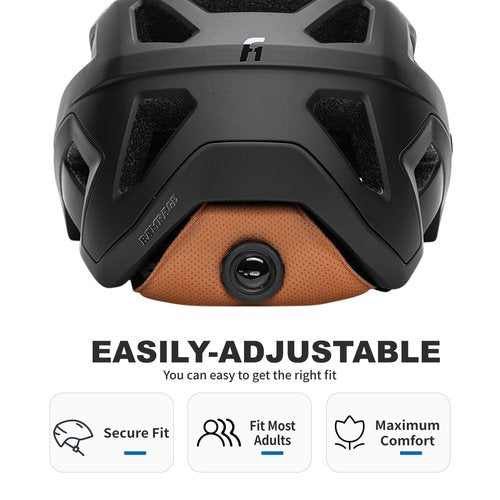 KINGBIKE Mountain Bike Helmet MTB Cycling Helmets Bicycle Helmet with Adujustable Visor for Youth Adults Men Women 2 Sizes (Matte Black, L)