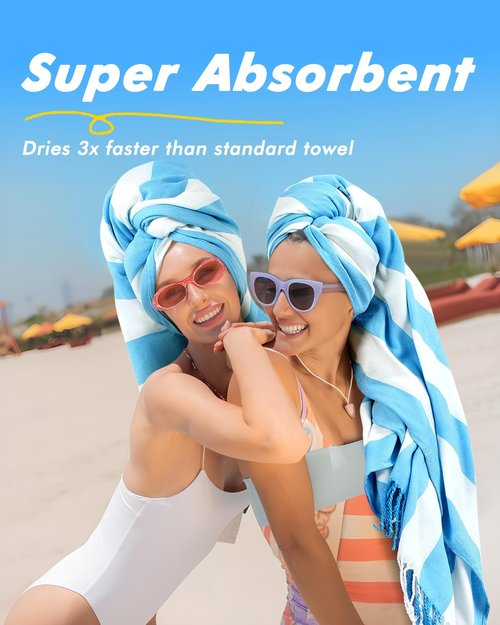 Genovega Oversized Turkish Beach Towels 74"x38" Thin Quick Dry Sand Free Pool Swim Bathing Towel Extra Large Blanket Adult Travel Essentials Accessories Must Haves Summer Vacation Orange-red Striped