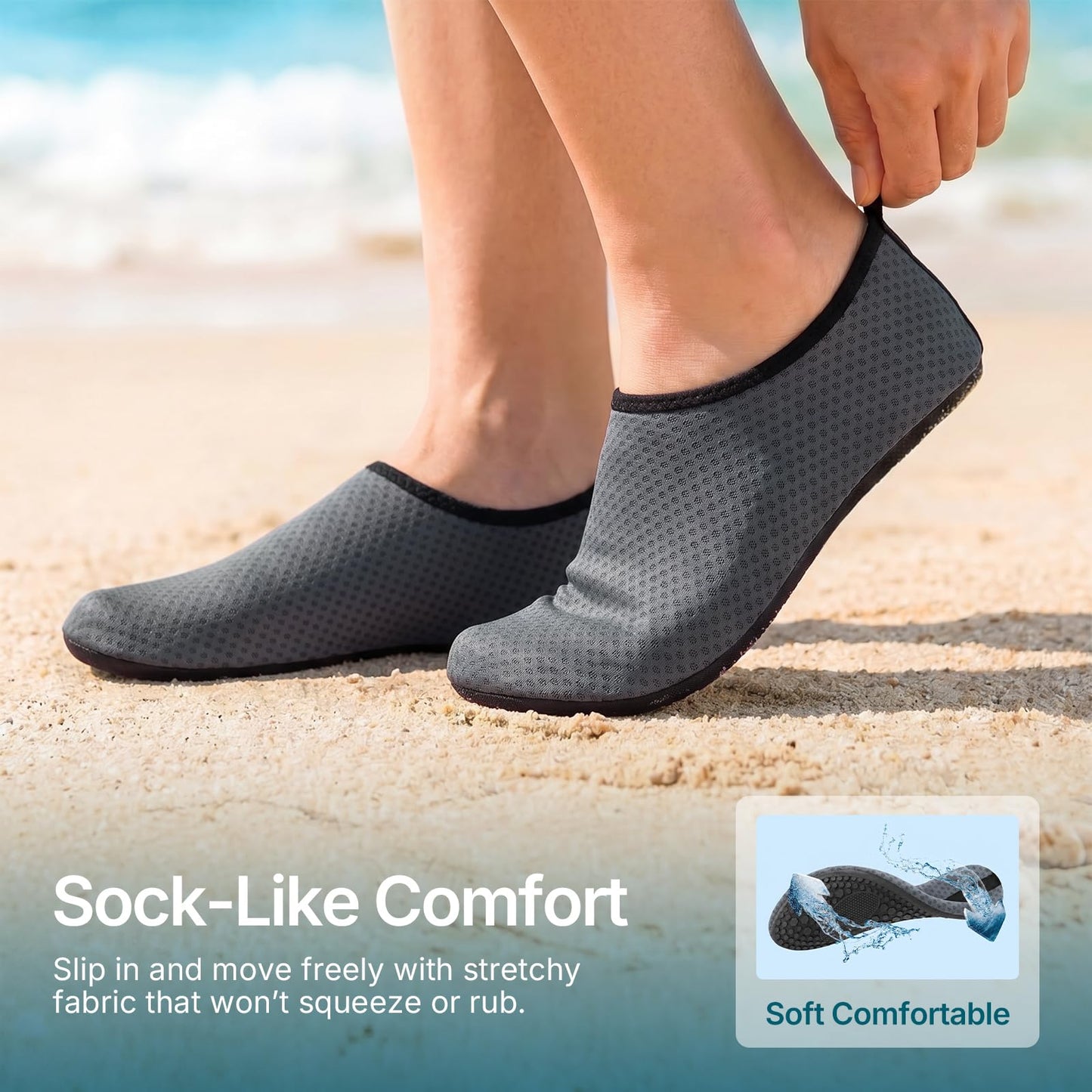 Water Shoes for Women Men Quick-Dry Aqua Socks Swim Beach Barefoot Yoga Exercise Wear Sport Accessories Pool Camping Must Haves Adult Youth Size 13-14Women/12-13Men