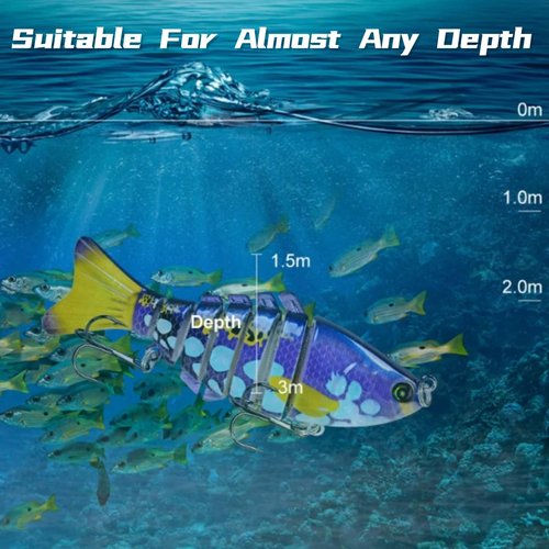 Bionic Swimming Bait, 10cm(3.9in) Fishing Lures, Bionic Fishing Lures That Swim by Itself (5pcs (ABCDE))