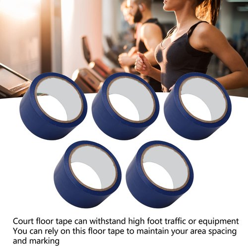RiToEasysports 5Pcs Floor Marking Tape,Ultra Adhesive Tape Yellow Tape for Marking Line Competition Field Gymnasium Basketball Volleyball Tennis Court (Blue)