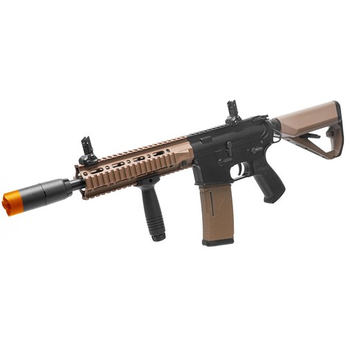 Arcturus Tactical LWT MK-II CQB 10" Polymer- Electric Full/Semi-Auto/2rd-Burst/3rd-Burst/Binary/Ramping Airsoft AEG Sport SE Starter Pack Black-Tan with Battery and Charger