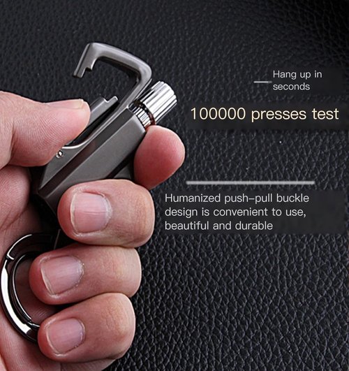 Permanent Match Infinity Lighter, Metal Forever Match Keychain Lighter, Flint Matchstick Fire Starter for Outdoor Camping (Black)