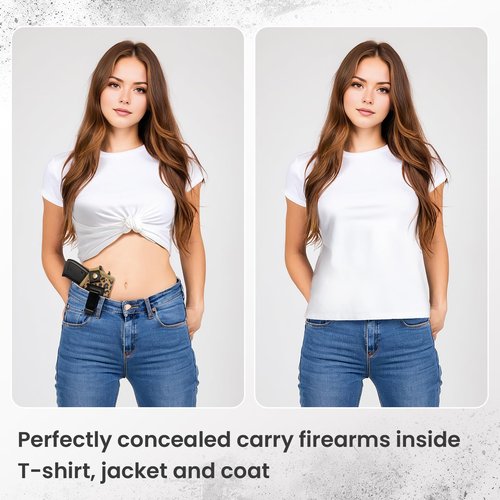 FENGSINET Concealed Carry Gun Holster for Women Universal IWB 9mm 380 Pistol Holsters for Glock 17 19 42 43 43X Handguns (Leopard, Right-Handed Draw(IWB))