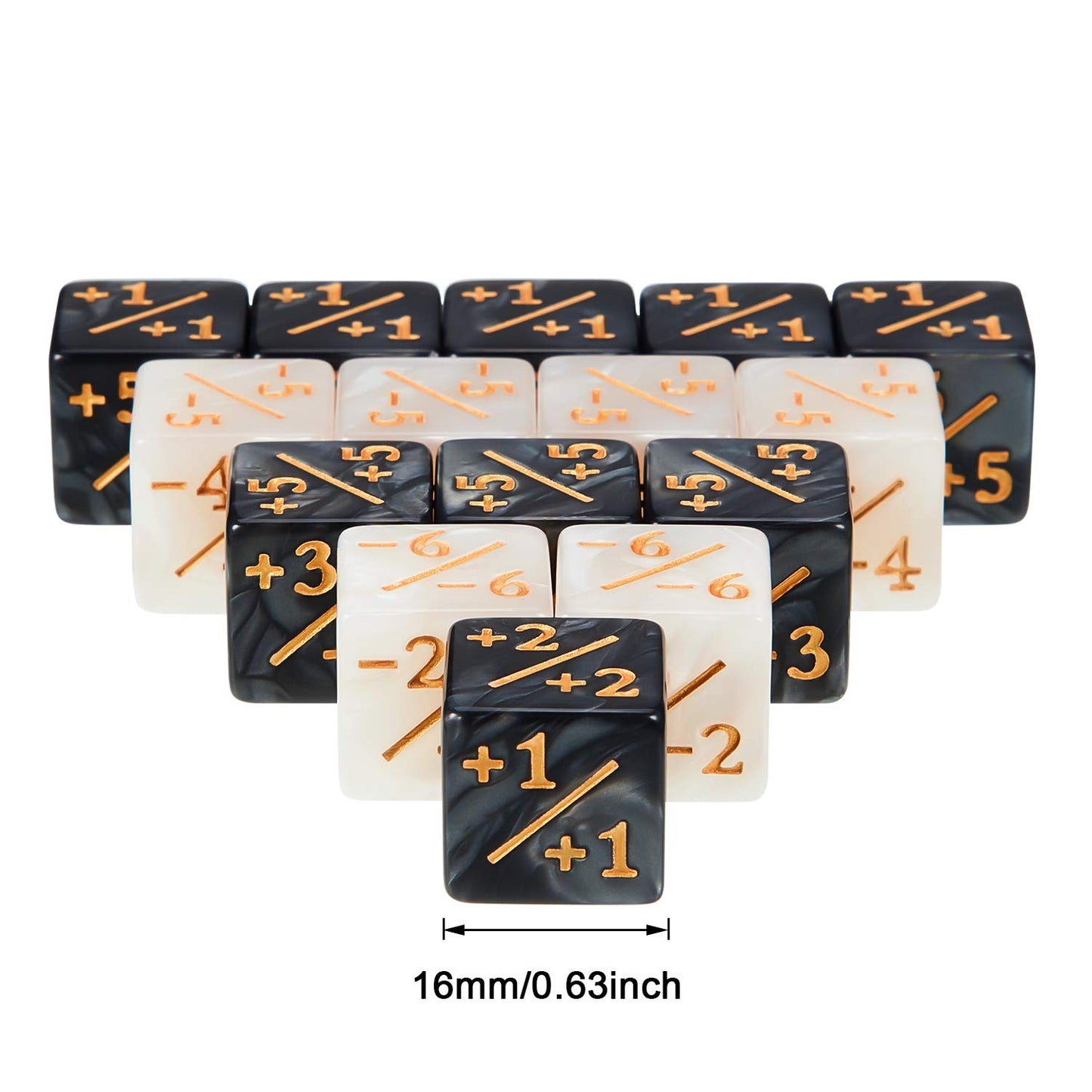 24 Pieces MTG Counters Dice +1/+1 Buff Tokens Black Plus 1 Counter Magic Dice Set for MTG D6 TCG Cards Gaming Accessories