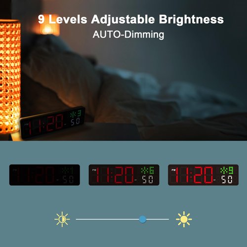 LUCORB Gym Clock Timer, Workout Clock with Seconds | 5 Display Modes, 4 Alarms | Remote Control Countdown Timer Wall for Home Gym Garage Living Room Classroom Office