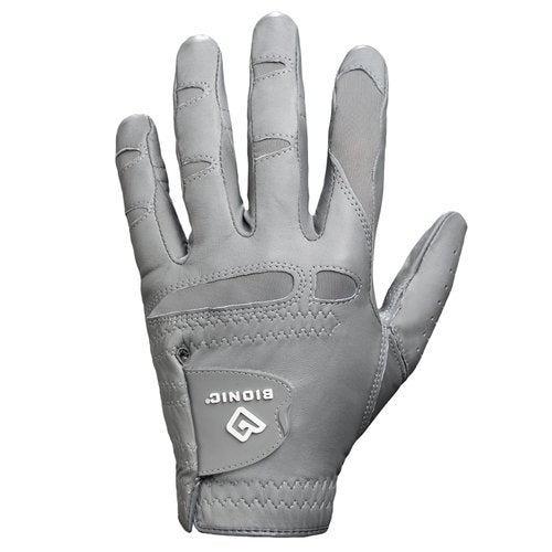 Men's StableGrip with NaturalFit 2.0 Golf Glove with Dual Expansion Thumb for Best Fit - Premium Cabretta Leather… (Gray, Large, Left)