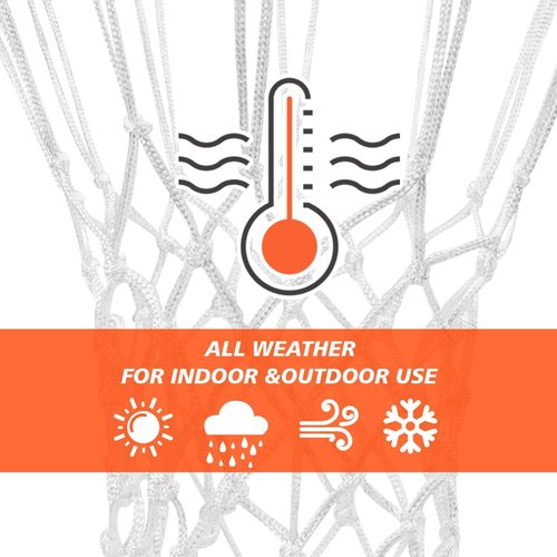 PSLER Basketball net Outdoor, Basketball Hoop net White Standard Basketball net Measures 22 inches and has 12 Loops, suitables for Indoor and Outdoor Professional Competition.