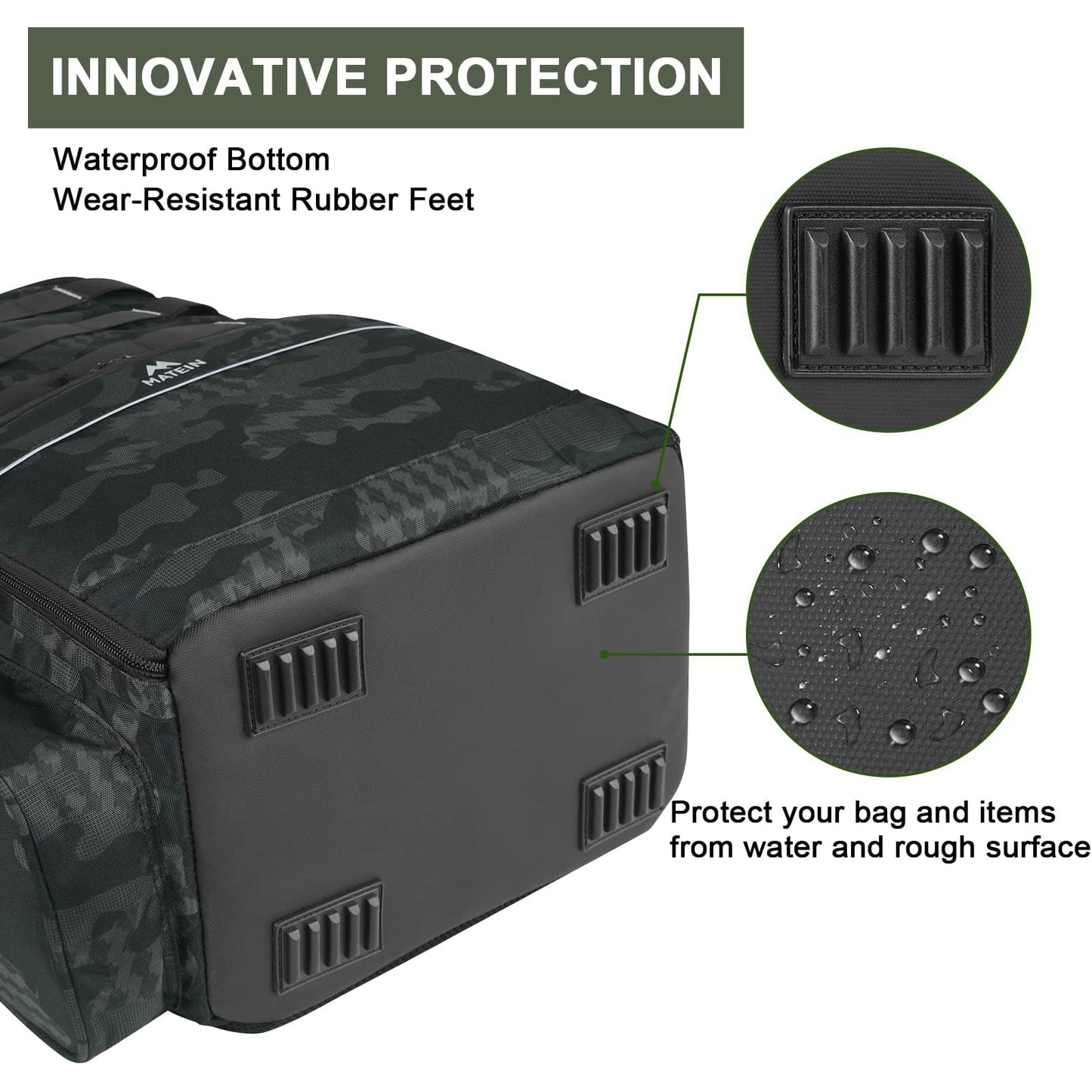 MATEIN Fishing Backpack, Water Resistant Tackle Storage Bag with Rod Holders & Cooler, Fishing Gifts for Men
