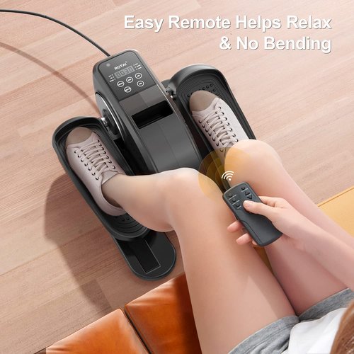Under Desk Elliptical Machine, Ellipse Leg Exerciser as Seen on Tv, Rehab Electric Seated Leg Foot Pedal Exerciser for Home & Office with Remote and LCD Monitor (Black)
