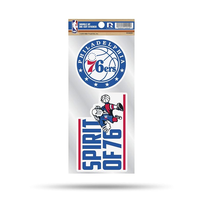 Philadelphia 76ers Double Up Die Cut 2-Piece Sticker Sheet - Rico Industries
