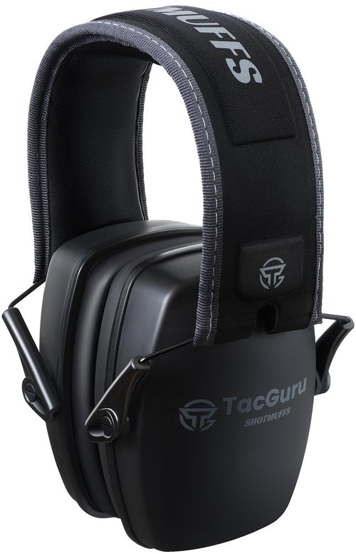 TacGuru SHOTMUFFS A – Passive Shooting Ear Protection Earmuffs, NRR 25 dB, Gun Range Hearing Protection for Shooters, Black