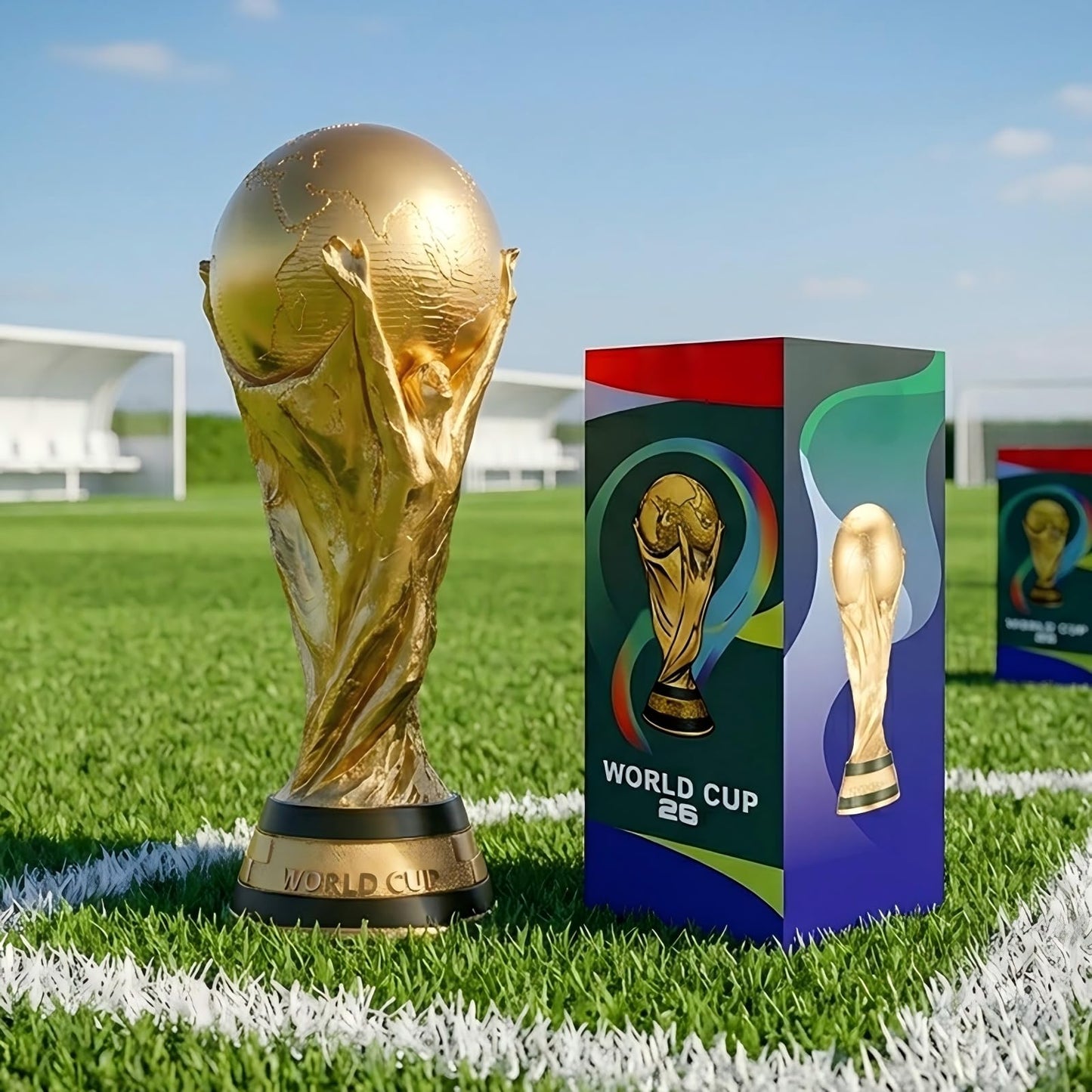 Trivolusia 10.6 in World Cup Trophy Replica for 2026 - PVC Souvenir & Decoration, Mini Football Champion Cup Gift