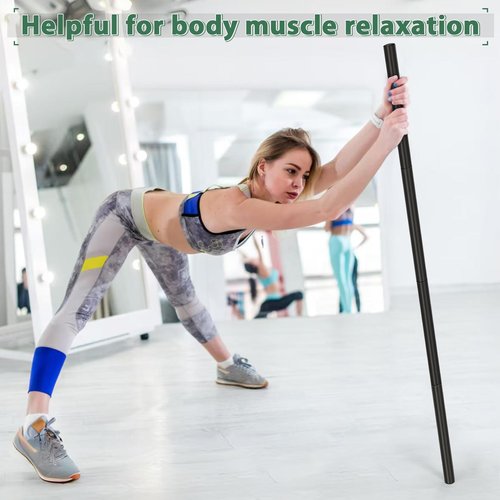 Retyion Yoga Stick 5ft- Adjustable Mobility Stick Sturdy Steel- Exercise Stick for Stretching, Balance Support Stick Perfect for Workout, Weighted, Flexibility, Yoga Fitness, Posture Correction