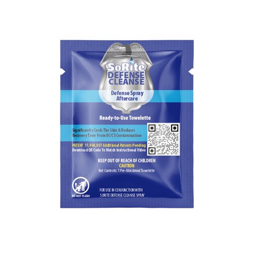 SoRite Defense Cleanse | Pepper Spray Decontaminant Towelette (3)