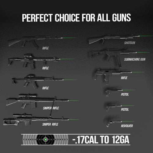 Visiofire Tool-Free Laser Bore Sight Kit, Green Laser Bore Sighter with 64 Upgraded Adapters fit 0.17 to 12 GA Calibers, Multi-Caliber Sighting Tool for All Gun, Powerful Boresighter