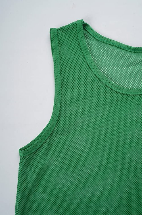 SHIJIXING 12 Packï¼?-12ï¼?Numbered Pinnies/Soccer Training Bibs/Basketball Jerseys for Kids,Youth and Adults (XL, 1-12 Grass Green)