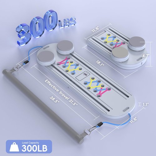 Pilates Reformer Set, Pilates Board for Home Workout, 2025 Upgrade Multifunctional Foldable Pilates Reformer Board for Women Home Office Use