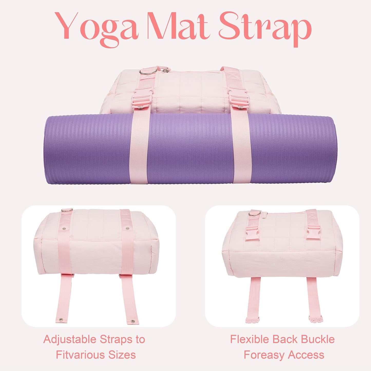 Small Gym Bag for Women, Puffy Sports Duffel Bag with Yoga Mat Holder, Gym Tote Bag with Wet Pocket & Coin Wallet, Carry on Bag for Workout Dance Pilates Ballet Swimming Travel