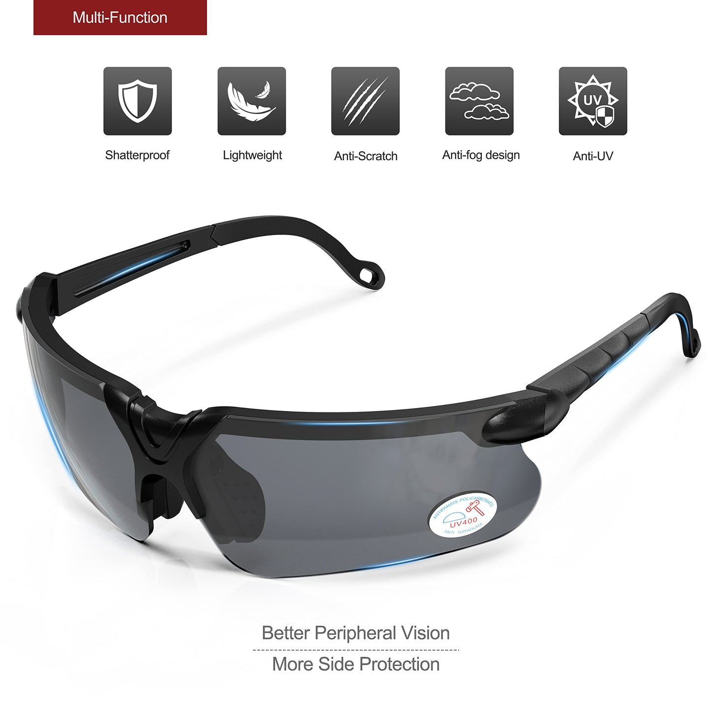 xaegistac Shooting Glasses with Case Anti Fog Hunting Safety Glasses for Adults