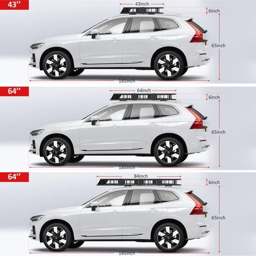 FORWODE 250LBS. 64" x 23" x 6" Roof Rack Carrier Basket, Universal Rooftop Cargo Luggage Rack Basket for Car, SUV, Truck