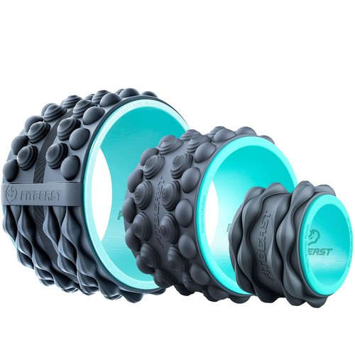 FitBeast Back Roller, Back Wheel Foam Roller - Targeted Muscle Roller for Deep Tissue Massage, Back Stretcher (6''+9''+12'', Blue)
