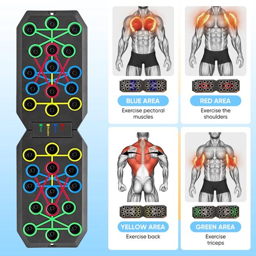 Saker Foldable Push-up Board,Home Multi functional Solid Exercise Equipment Fitness Floor Chest Muscle Exercise Professional Equipment Burn Fat Strength Training Arm Suitable for Men and Women