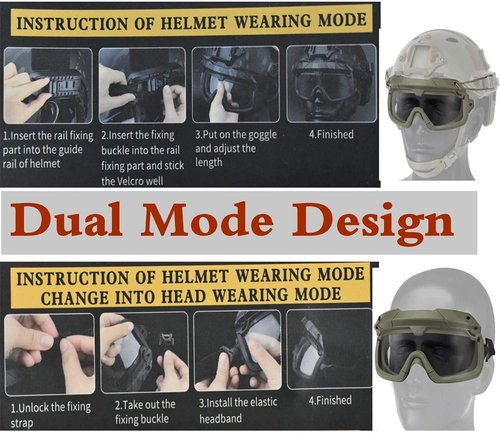 Fast Airsoft HelmetAirsoft Tactical Paintball Half Face Protection Mask and Goggles Set, for Paintball CS Game Set