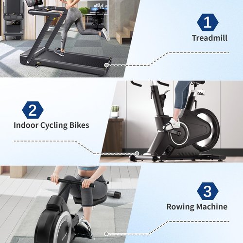 6pcs Treadmill Mat Pads, Anti-Slip and Noise Reduction Silicone Exercise Equipment mat for Protecting Wood Floors and Carpets.Suitable for Treadmills, Walking mats, Exercise Bikes（Square）