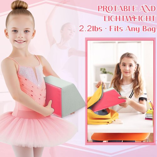 Stable Stunt Stand: Cheerleading Balance Trainer for Flyers, PU Anti-slip Cheer Flyer Stand, for Improving Flexibility Core Strength and Coordination, Pink