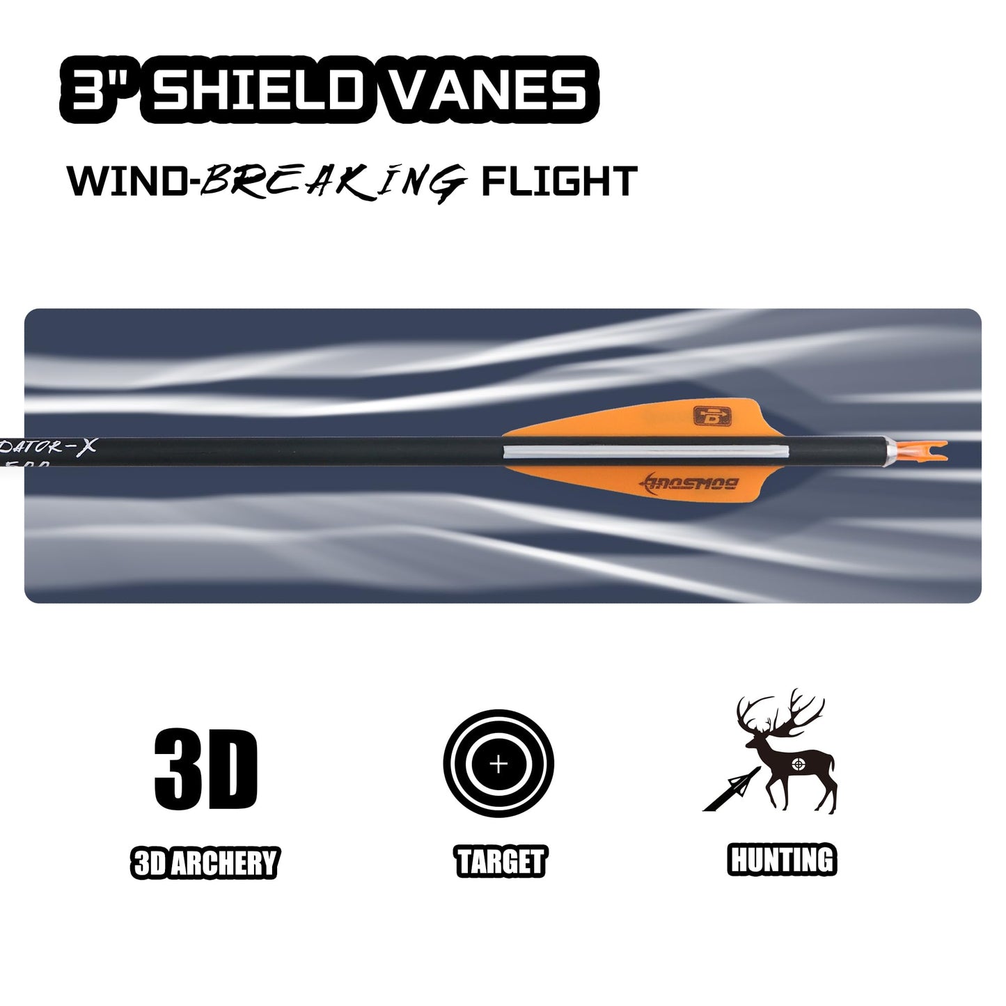 BOWSOUL 31Inch Carbon Arrows for Target Practice Hunting Arrow with Removable Tips for Compound & Recurve Bow(Pack of 12) (Orange White)