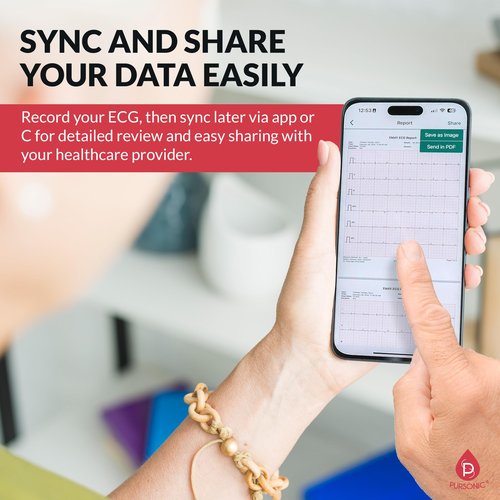 Portable EKG Monitor & Heart Rate Monitor with LCD Screen & Storage - Stand-Alone ECG Device for Tracking Heart Health Anytime, Anywhere, No Subscription Required