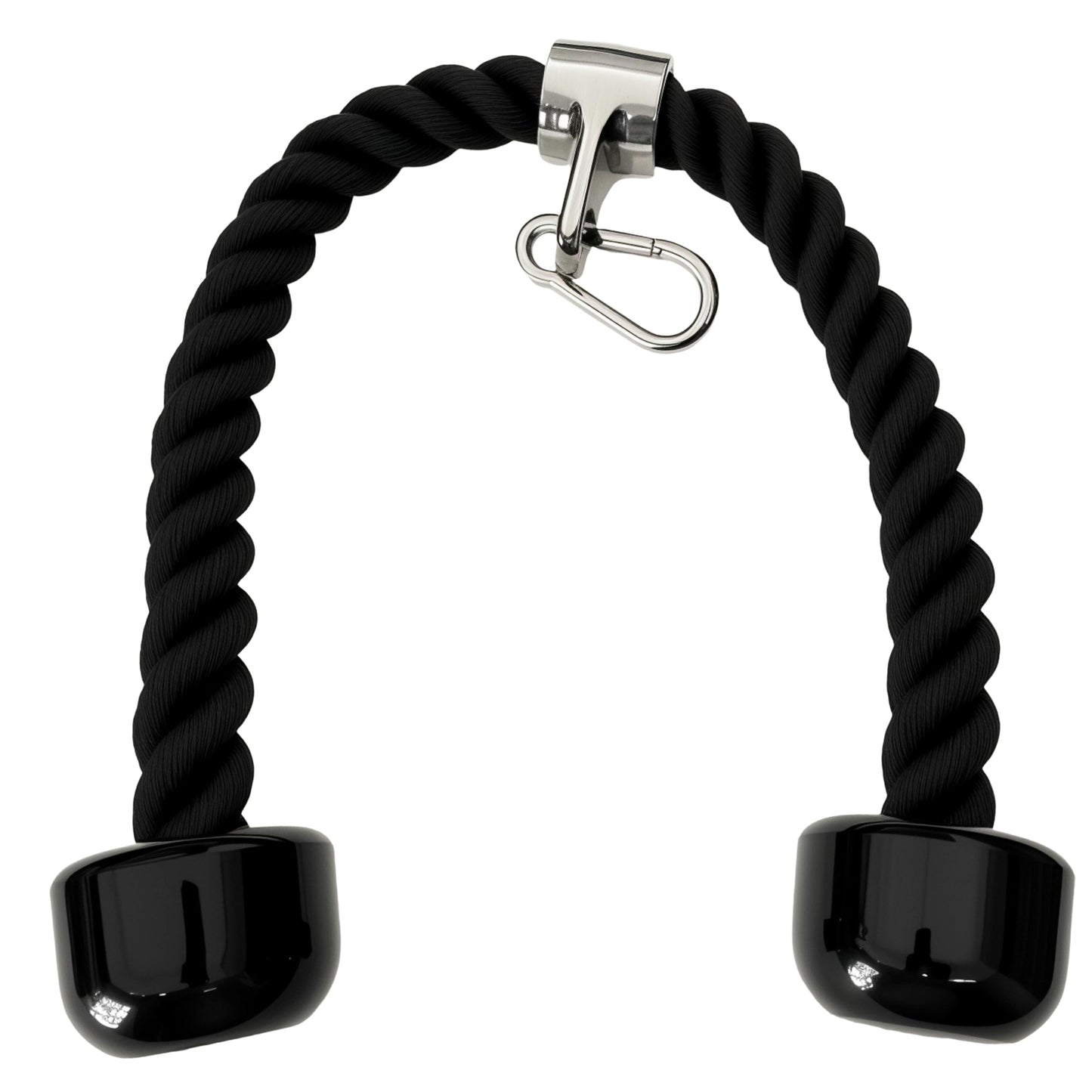 qibylift Deluxe Tricep Rope Pull Down - 27 Inch/14 Inch Rope Length, Easy to Grip & Non Slip Cable Attachment (Black)