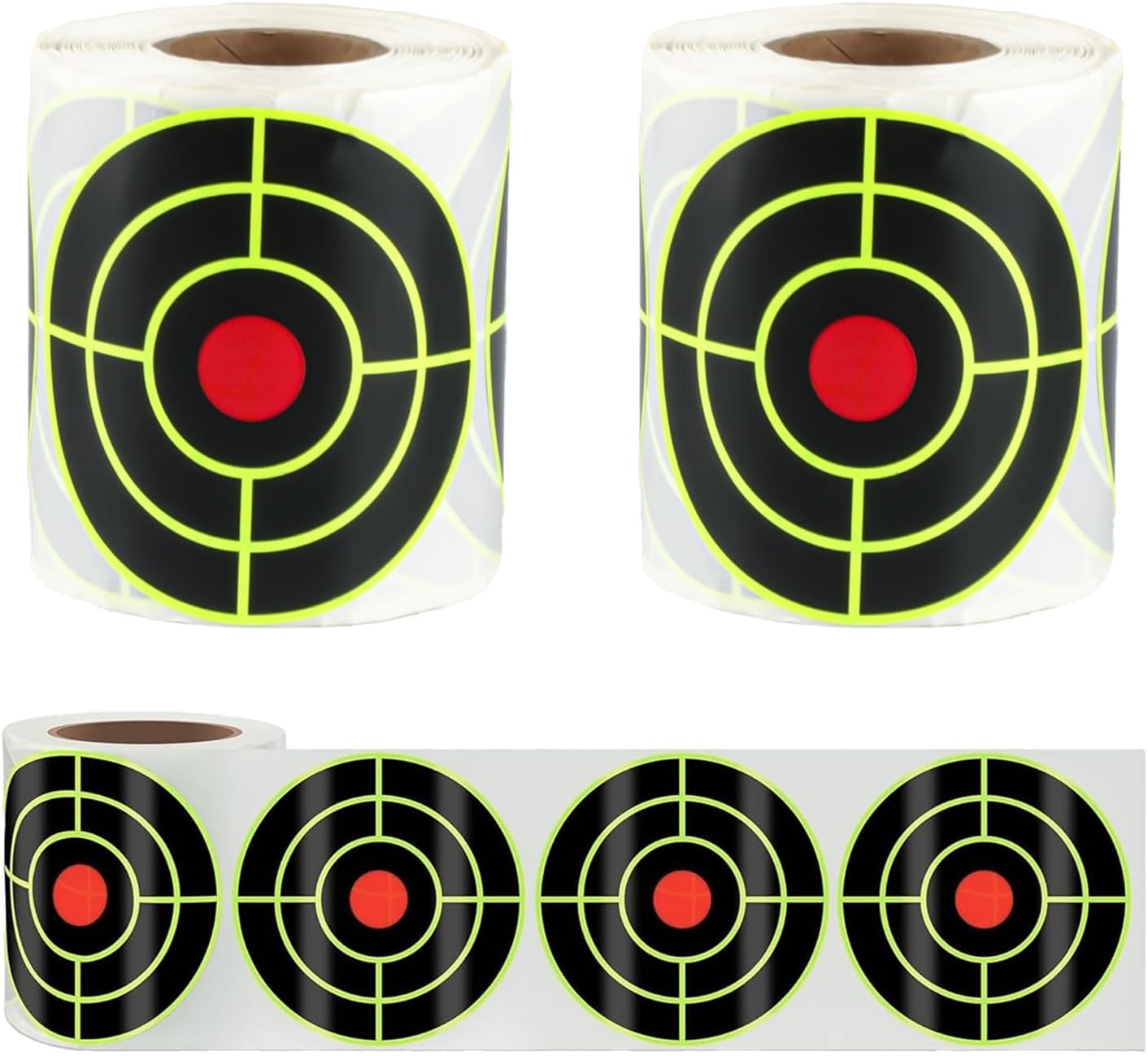 2Pcs 3 Inch Splatter Targets for Shooting Range Targets, 2 Roll/400 Pcs Splatter Target Stickers, Self Adhesive Reactive Paper Target Stickers for Archery Bow Shooting Practice
