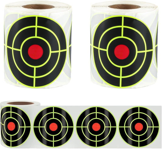 2Pcs 3 Inch Splatter Targets for Shooting Range Targets, 2 Roll/400 Pcs Splatter Target Stickers, Self Adhesive Reactive Paper Target Stickers for Archery Bow Shooting Practice