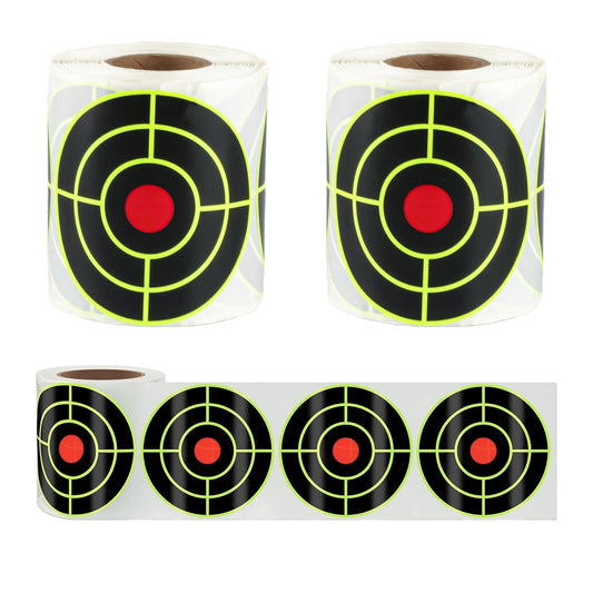 2Pcs 3 Inch Splatter Targets for Shooting Range Targets, 2 Roll/400 Pcs Splatter Target Stickers, Self Adhesive Reactive Paper Target Stickers for Archery Bow Shooting Practice