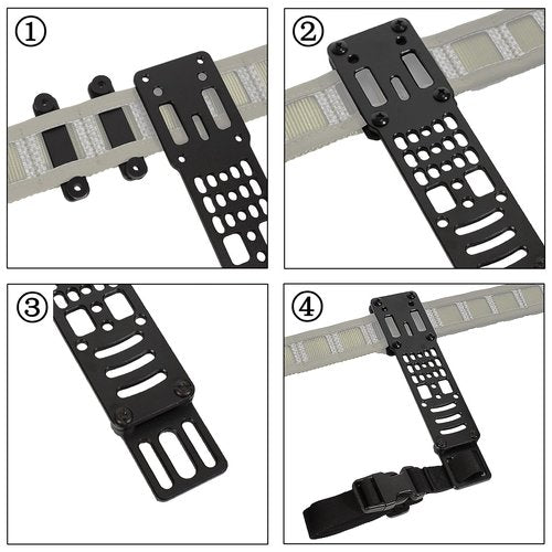RDSPTBEK Modular Drop Leg Holster Adapter with Thigh Strap Metal Holster Adapter Duty Belt Accessories Airsoft Tactical Gear (BK)