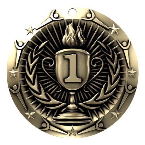 Decade Awards 1st Place Gold Medal - Large Medal | Olympic Award Medals with Stars & Stripes Neck Ribbon - Perfect for School Competitions, Kids, Students, Athletes & Scholars