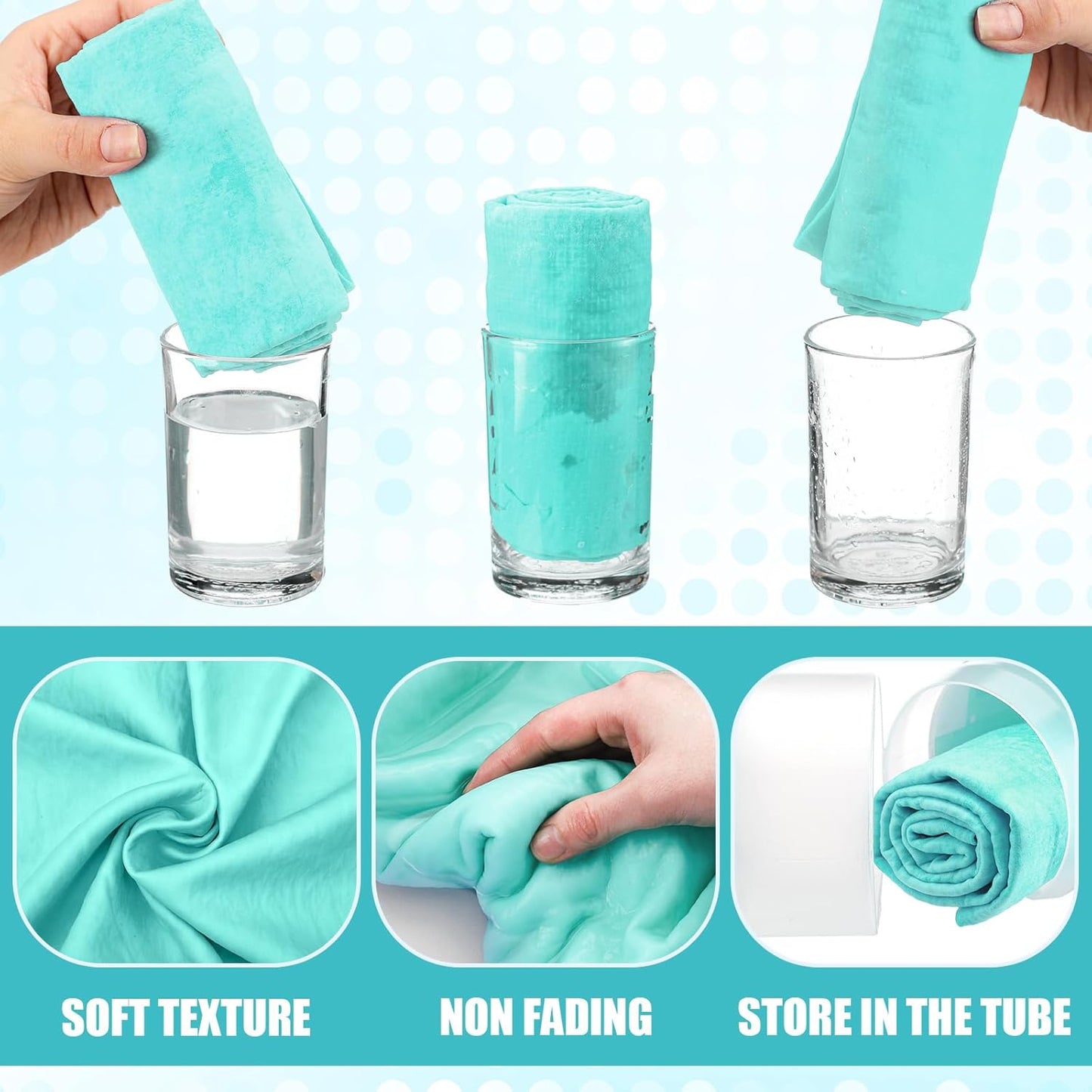 2 Pack Swim Chamois Towel Water Absorbent Quick Dry Towel Shammy Chamois Cloth for Swimming Car Drying Diving Water Sports Beach Shower Pool Swimmer Gift, 13 x 17 Inches