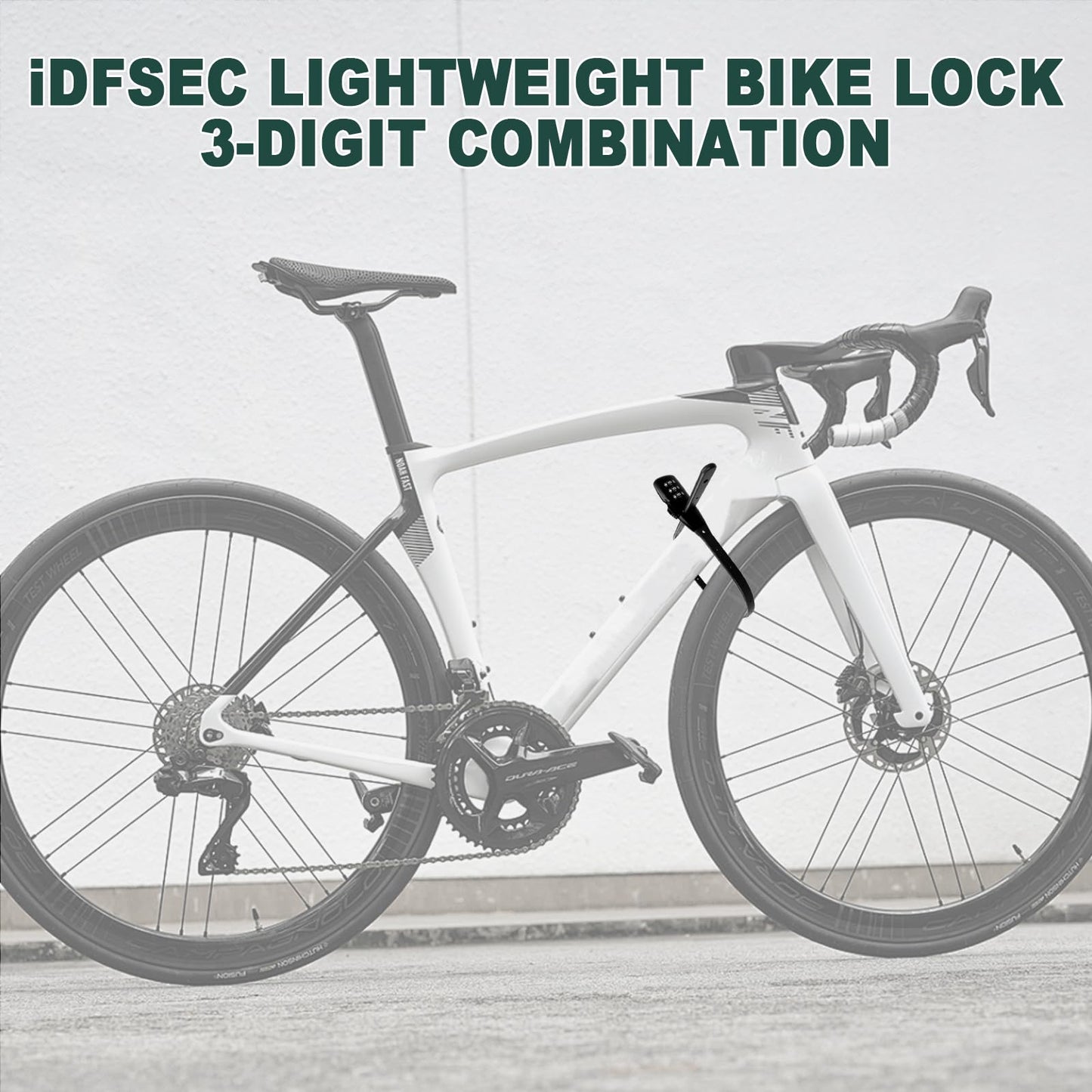 iDFSEC Zip Tie Bike Lock, Adjustable Cable Lock with Stainless Steel Core - Multi-Purpose Cable Lock for Securing Bike Rack, Helmets, Skis, Snowboards, Gates (2/Pack, Black)