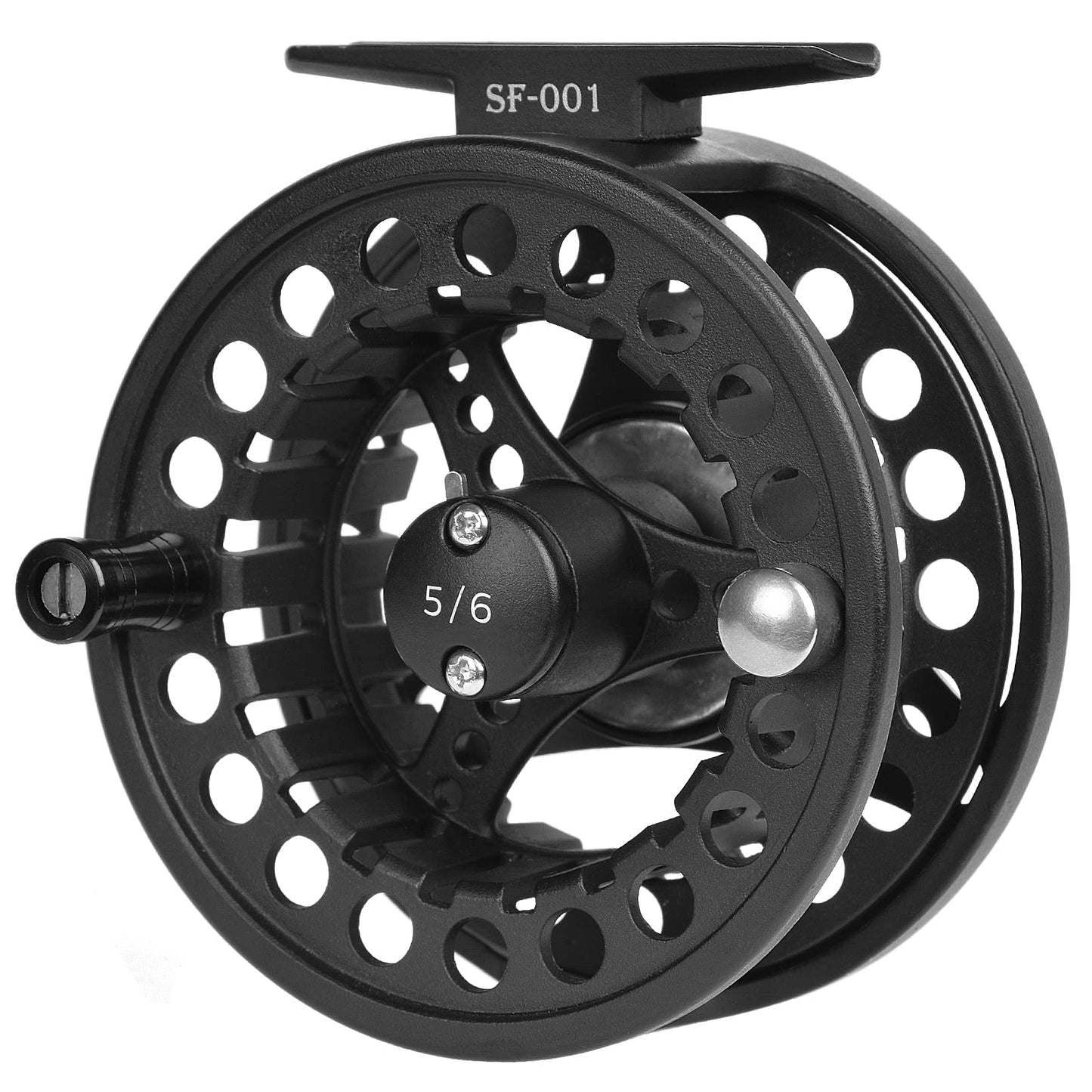SF Large Arbor Fly Fishing Reel with Aluminum Alloy Body 5/6wt Die-Cast Fly Reel Matt Black