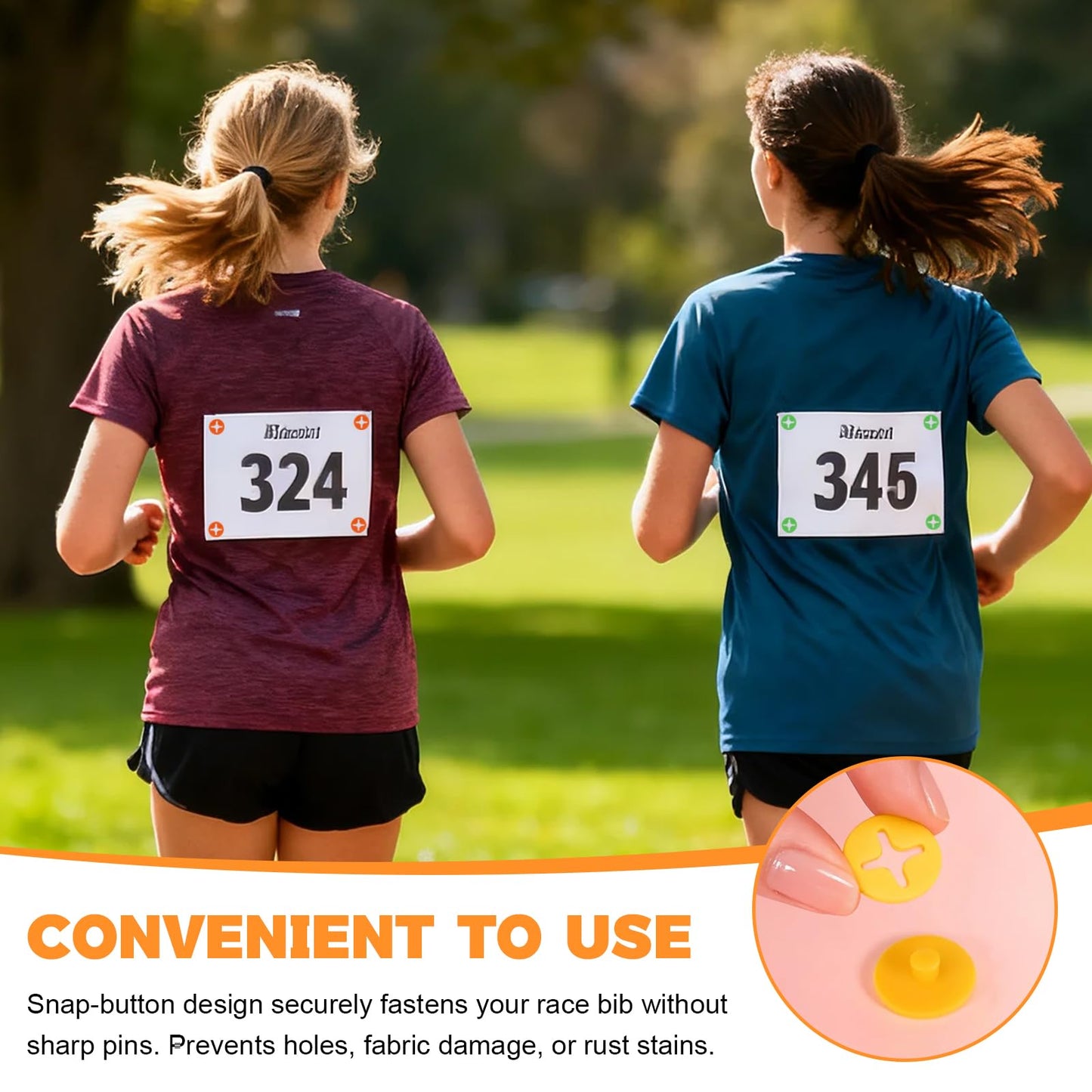 Darlingao Running Bib Clips, 40Pcs Race Bib Holder, Race Number Buckle Fixing System for Runners, Marathon, Triathlon, Track and Field Events, Mixed Colors Fasteners, Secure Race Bib Attachment