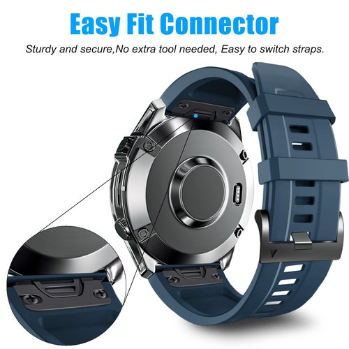 ZPJPPLX 22mm Quick-Fit Silicone Band Compatible with Garmin Fenix 8 AMOLED 47mm/7 Pro/7/6 Pro/6/5 Plus/5, Sport Replacement Straps For Fenix E/Forerunner 965/955/945/Approach S70 47mm/quatix 7 Pro
