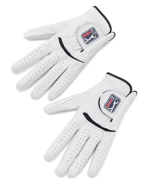PGA TOUR Men's Two Pack Leather Glove Cadet-Left, Bright White, Medium