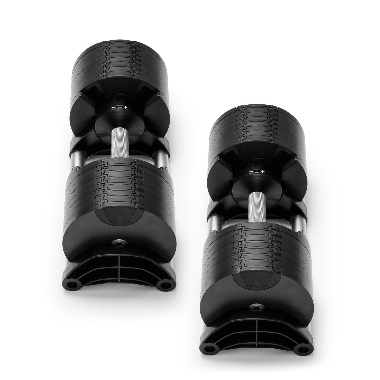 NÜOBELL® Adjustable Dumbbell Set for Home, 5-80 LB, Twist Lock 2024-25 Model, Classic Silver, 2 x 80 lb ea Dumbbell (Pair)